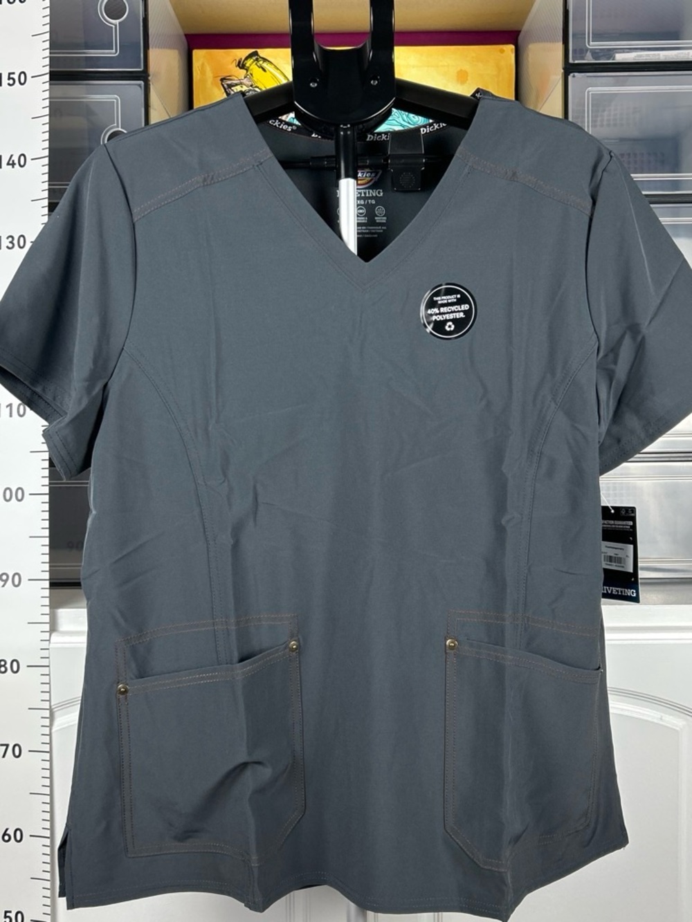 Dickies Women V-Neck Scrub Top - Gray